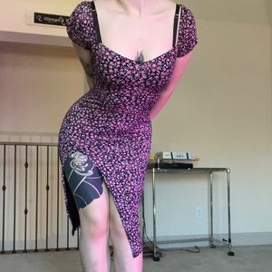 90s style floral milkmaid bodycon dress